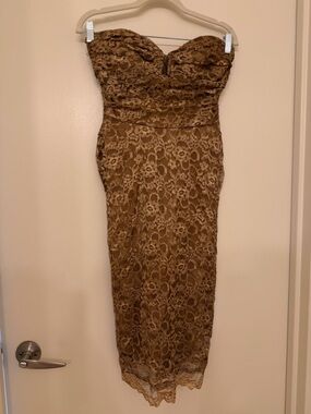 Vintage Niki Livas Strapless Lace Bodycon Dress